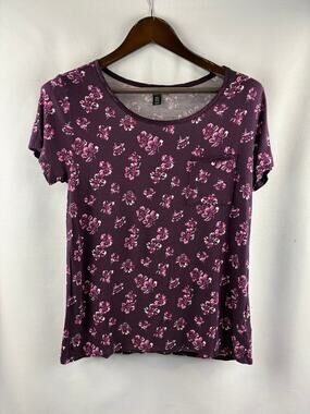 Women’s Midnight Small Purple Floral T-Shirt